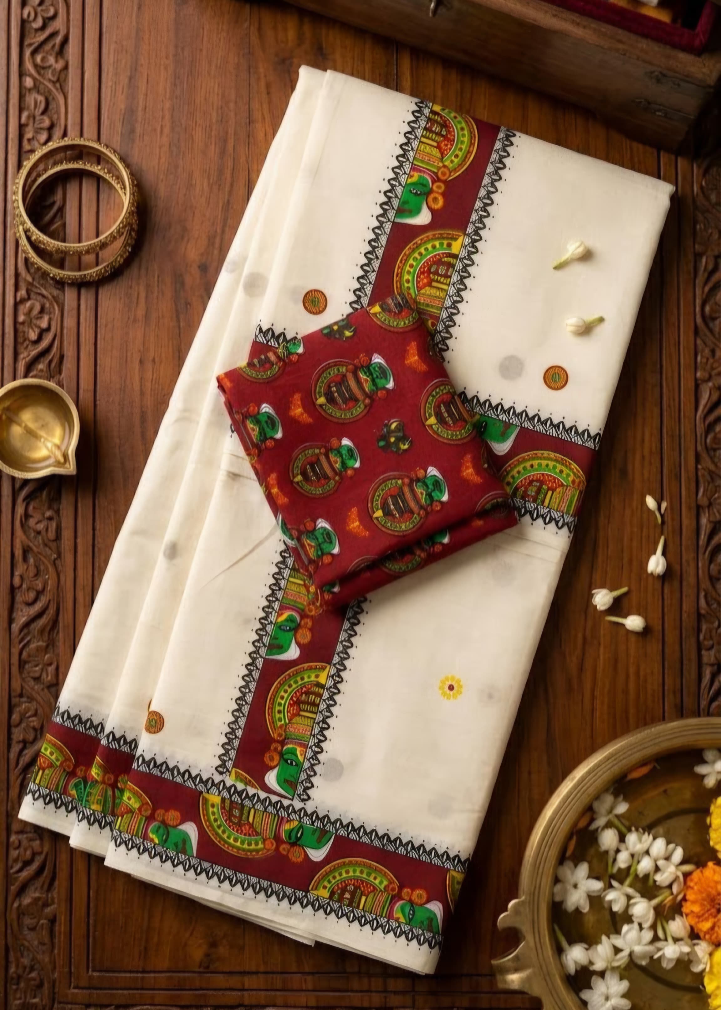 Kathak Setsaree | With Printed Blouse | Limited Edition